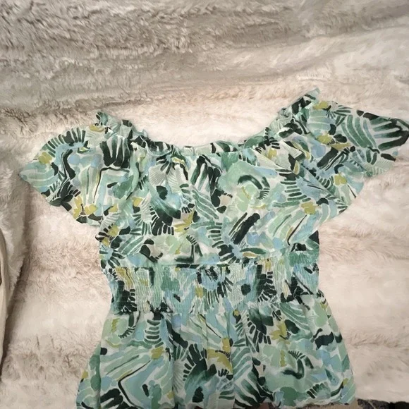 Women's Off-Shoulder‎ Rabbit Rabbit Rabbit Floral Ruffle Flowy Maxi Dress Sz 16 - Picture 5 of 11